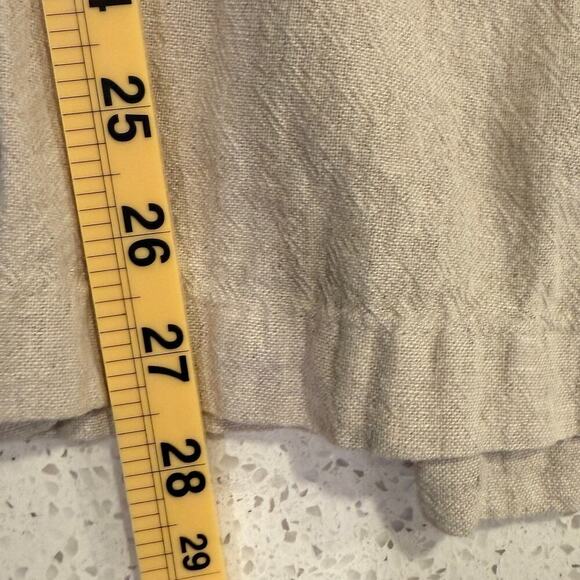 Old Navy Wide Leg Linen Blend Pants Beige Tan Women Size M Chic Casual Boho - Picture 7 of 7